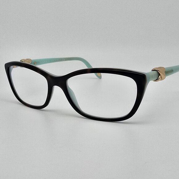 Tiffany & Co TF2074 8134 Havana on Tiffany Blue Cat Eye Eyeglasses Frame w/ Case - Picture 3 of 16